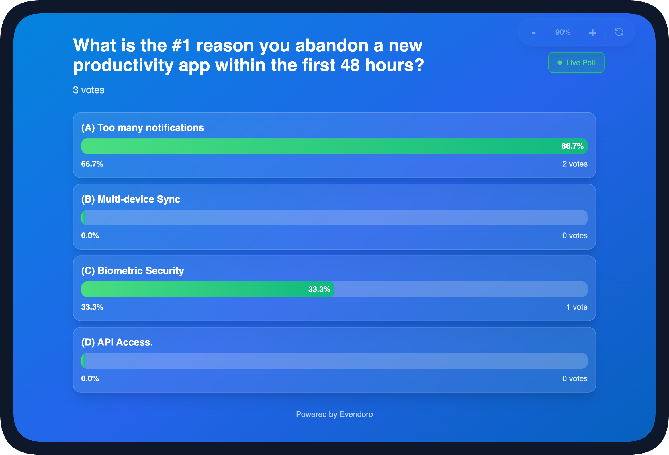 Live Poll Display Page (Beamer) (dark theme)